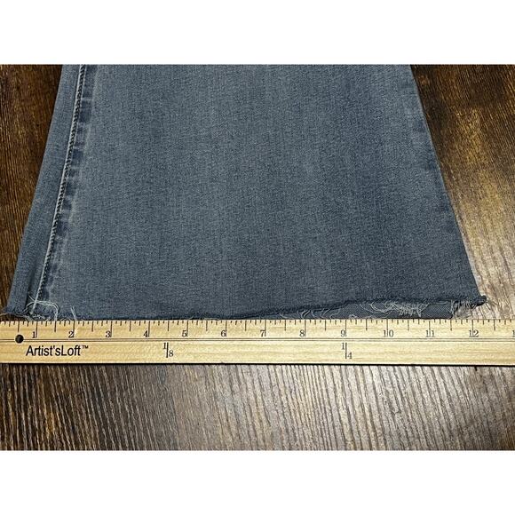 We The Free Jeans Womens 32 Denim Flare High Rise Stretch Boho Raw Hem Pants - Picture 10 of 10